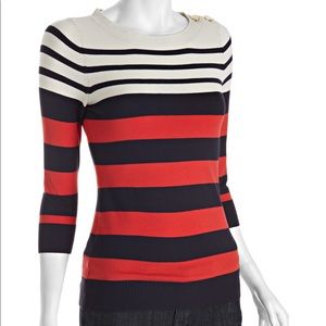 Shoshanna Striped Caroline Marioniere Sweater